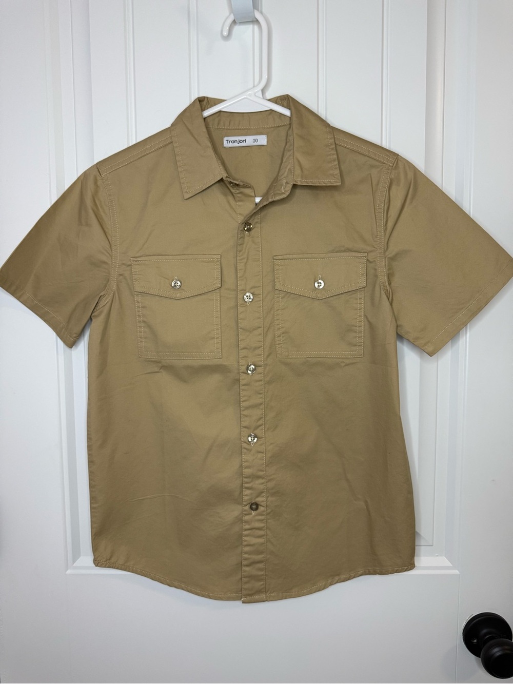 Boys Short-Sleeve Button-Up Shirt - Khaki